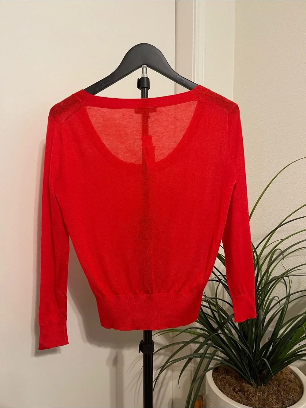 J. Crew Red Scoop Neck Knit Top